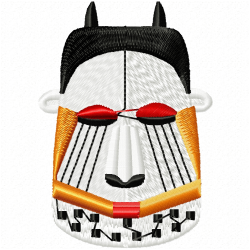 African Masks Embroidery Design 9